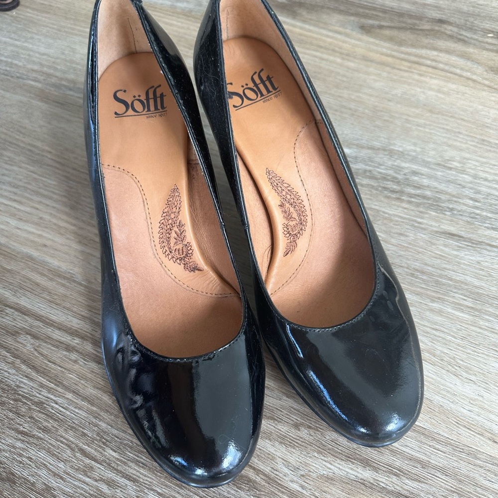 Black Patton leather heels
